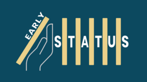 Logo met tekst Early Status en hand